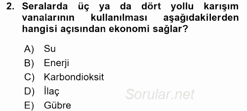 Örtü Altı Üretim Sistemleri 2015 - 2016 Dönem Sonu Sınavı 2.Soru