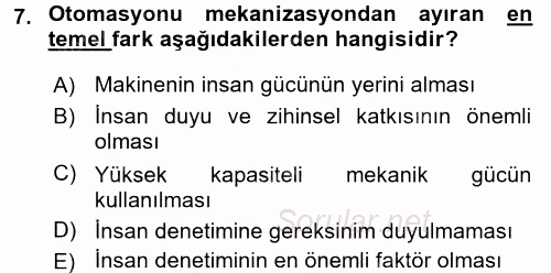 Örtü Altı Üretim Sistemleri 2015 - 2016 Dönem Sonu Sınavı 7.Soru