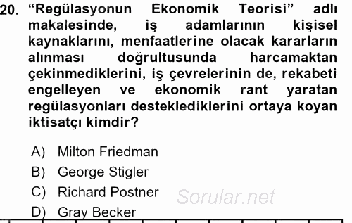 Kamu Ekonomisi 1 2015 - 2016 Ara Sınavı 20.Soru