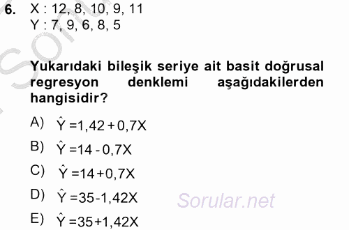 İstatistik 2 2012 - 2013 Dönem Sonu Sınavı 6.Soru