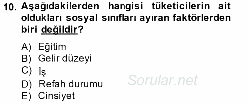 Sağlık Hizmetleri Pazarlaması 2014 - 2015 Ara Sınavı 10.Soru