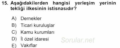 Medeni Hukuk 1 2017 - 2018 Ara Sınavı 15.Soru