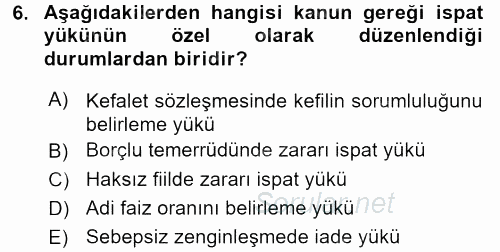 Medeni Hukuk 1 2017 - 2018 Ara Sınavı 6.Soru