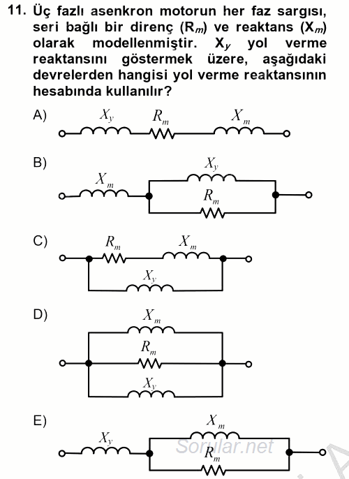 Elektromekanik Kumanda Sistemleri 2012 - 2013 Dönem Sonu Sınavı 11.Soru