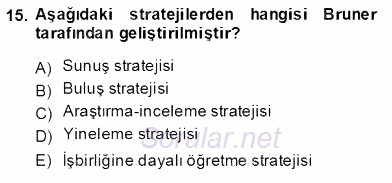 Öğretim İlke Ve Yöntemleri 2013 - 2014 Ara Sınavı 15.Soru