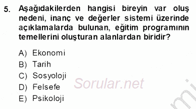 Öğretim İlke Ve Yöntemleri 2013 - 2014 Ara Sınavı 5.Soru