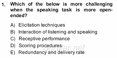 Yabancı Dil Öğretiminde Ölçme Ve Değerlendirme 2 2013 - 2014 Ara Sınavı 1.Soru