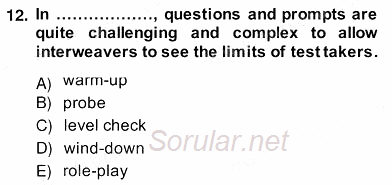 Yabancı Dil Öğretiminde Ölçme Ve Değerlendirme 2 2013 - 2014 Ara Sınavı 12.Soru