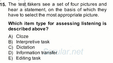 Yabancı Dil Öğretiminde Ölçme Ve Değerlendirme 2 2013 - 2014 Ara Sınavı 15.Soru