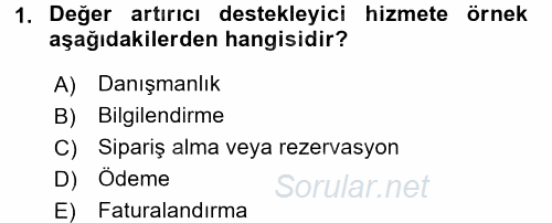 Hizmet Tasarımı 2016 - 2017 Dönem Sonu Sınavı 1.Soru