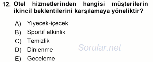Hizmet Tasarımı 2016 - 2017 Dönem Sonu Sınavı 12.Soru