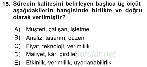 Hizmet Tasarımı 2016 - 2017 Dönem Sonu Sınavı 15.Soru