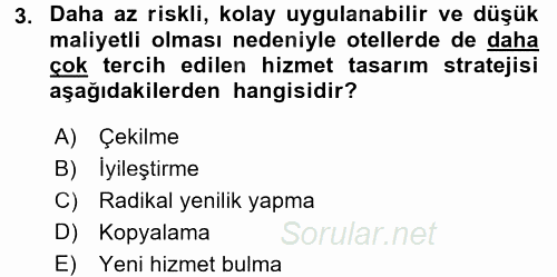 Hizmet Tasarımı 2016 - 2017 Dönem Sonu Sınavı 3.Soru
