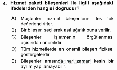Hizmet Tasarımı 2016 - 2017 Dönem Sonu Sınavı 4.Soru