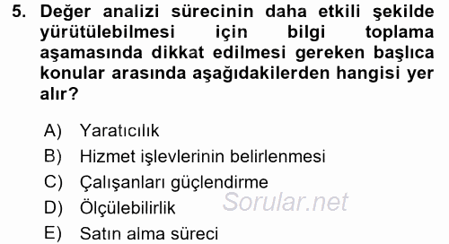 Hizmet Tasarımı 2016 - 2017 Dönem Sonu Sınavı 5.Soru