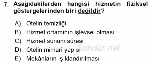 Hizmet Tasarımı 2016 - 2017 Dönem Sonu Sınavı 7.Soru