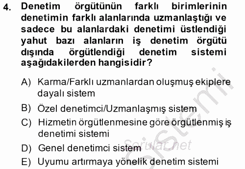 Çalışma Yaşamının Denetimi 2014 - 2015 Ara Sınavı 4.Soru