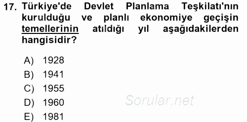 Maliye Politikası 2 2015 - 2016 Ara Sınavı 17.Soru