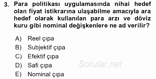 Maliye Politikası 2 2015 - 2016 Ara Sınavı 3.Soru