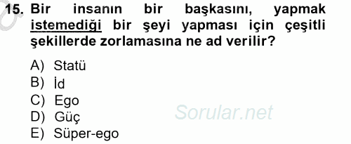 İş ve Yaşamda Motivasyon 2012 - 2013 Ara Sınavı 15.Soru