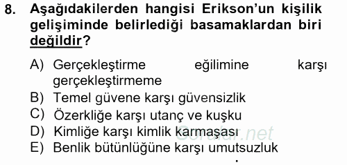 İş ve Yaşamda Motivasyon 2012 - 2013 Ara Sınavı 8.Soru