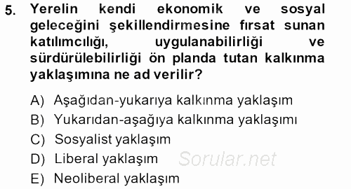 Toplumsal Cinsiyet Çalışmaları 2013 - 2014 Tek Ders Sınavı 5.Soru