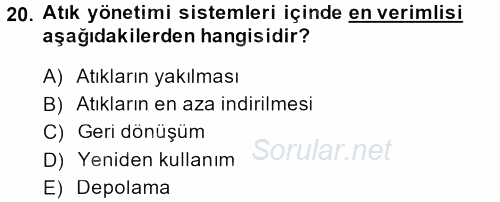 Turizm Sosyolojisi 2014 - 2015 Dönem Sonu Sınavı 20.Soru