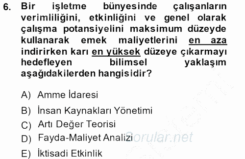 Turizm Sosyolojisi 2014 - 2015 Dönem Sonu Sınavı 6.Soru