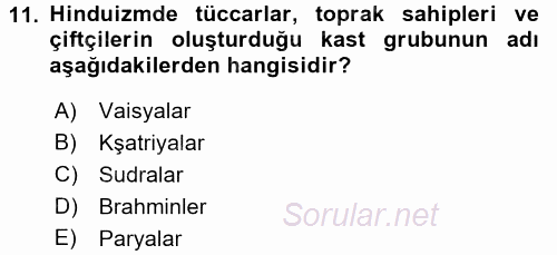 Mitoloji ve Din 2016 - 2017 Dönem Sonu Sınavı 11.Soru