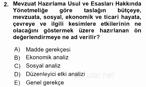 Hukuk Dili Ve Adli Yazışmalar 2015 - 2016 Ara Sınavı 2.Soru