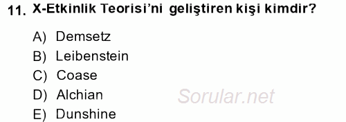 Kamu Ekonomisi 1 2013 - 2014 Dönem Sonu Sınavı 11.Soru