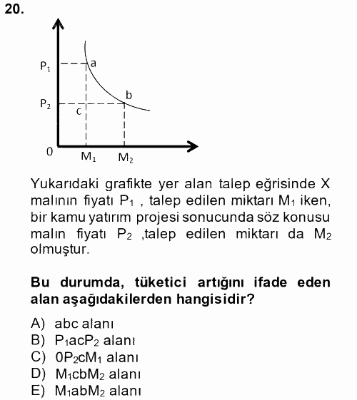 Kamu Ekonomisi 1 2013 - 2014 Dönem Sonu Sınavı 20.Soru