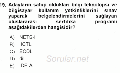 İng. Öğretmenliğinde Öğretim Teknolojileri Ve Materyal Tasarımı 1 2015 - 2016 Dönem Sonu Sınavı 19.Soru