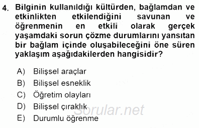 İng. Öğretmenliğinde Öğretim Teknolojileri Ve Materyal Tasarımı 1 2015 - 2016 Dönem Sonu Sınavı 4.Soru