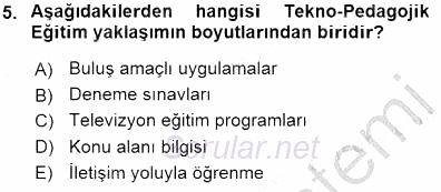 İng. Öğretmenliğinde Öğretim Teknolojileri Ve Materyal Tasarımı 1 2015 - 2016 Dönem Sonu Sınavı 5.Soru