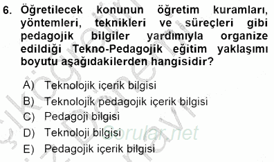 İng. Öğretmenliğinde Öğretim Teknolojileri Ve Materyal Tasarımı 1 2015 - 2016 Dönem Sonu Sınavı 6.Soru