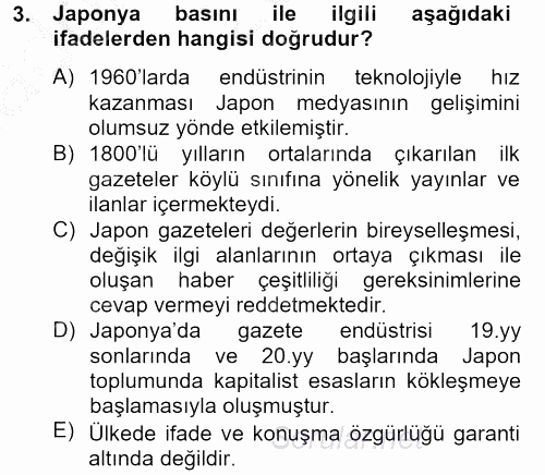 Uluslararası İletişim 2012 - 2013 Ara Sınavı 3.Soru