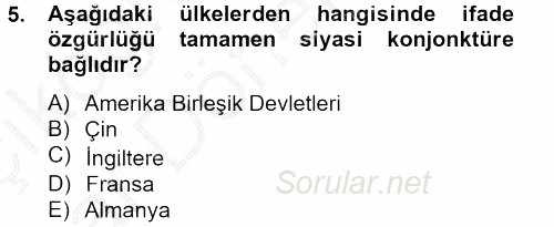 Uluslararası İletişim 2012 - 2013 Ara Sınavı 5.Soru