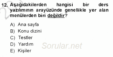 Bilgisayar 2 2013 - 2014 Dönem Sonu Sınavı 12.Soru