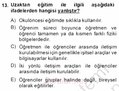 Bilgisayar 2 2013 - 2014 Dönem Sonu Sınavı 13.Soru