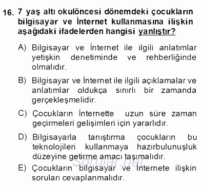 Bilgisayar 2 2013 - 2014 Dönem Sonu Sınavı 16.Soru