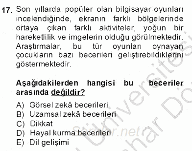 Bilgisayar 2 2013 - 2014 Dönem Sonu Sınavı 17.Soru