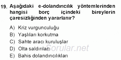 Bilgisayar 2 2013 - 2014 Dönem Sonu Sınavı 19.Soru