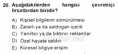 Bilgisayar 2 2013 - 2014 Dönem Sonu Sınavı 20.Soru