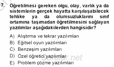 Bilgisayar 2 2013 - 2014 Dönem Sonu Sınavı 7.Soru