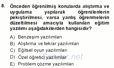 Bilgisayar 2 2013 - 2014 Dönem Sonu Sınavı 8.Soru