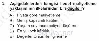 Lojistik Maliyetleri ve Raporlama 1 2014 - 2015 Dönem Sonu Sınavı 5.Soru