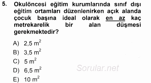 Özel Öğretim Yöntemleri 1 2013 - 2014 Ara Sınavı 5.Soru