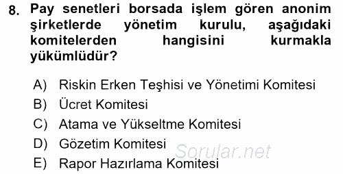 Ticaret Hukuku 2 2017 - 2018 Ara Sınavı 8.Soru