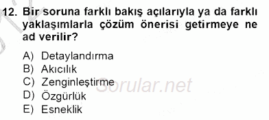 Okulöncesinde Materyal Geliştirme 2012 - 2013 Dönem Sonu Sınavı 12.Soru